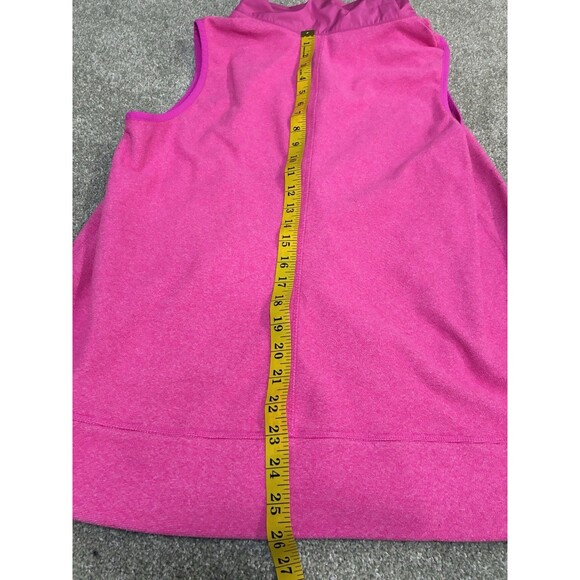 Under Armour ColdGear Fleece Vest Pink High Neck Zip Up Women’s XL Barbiecore - Picture 5 of 6